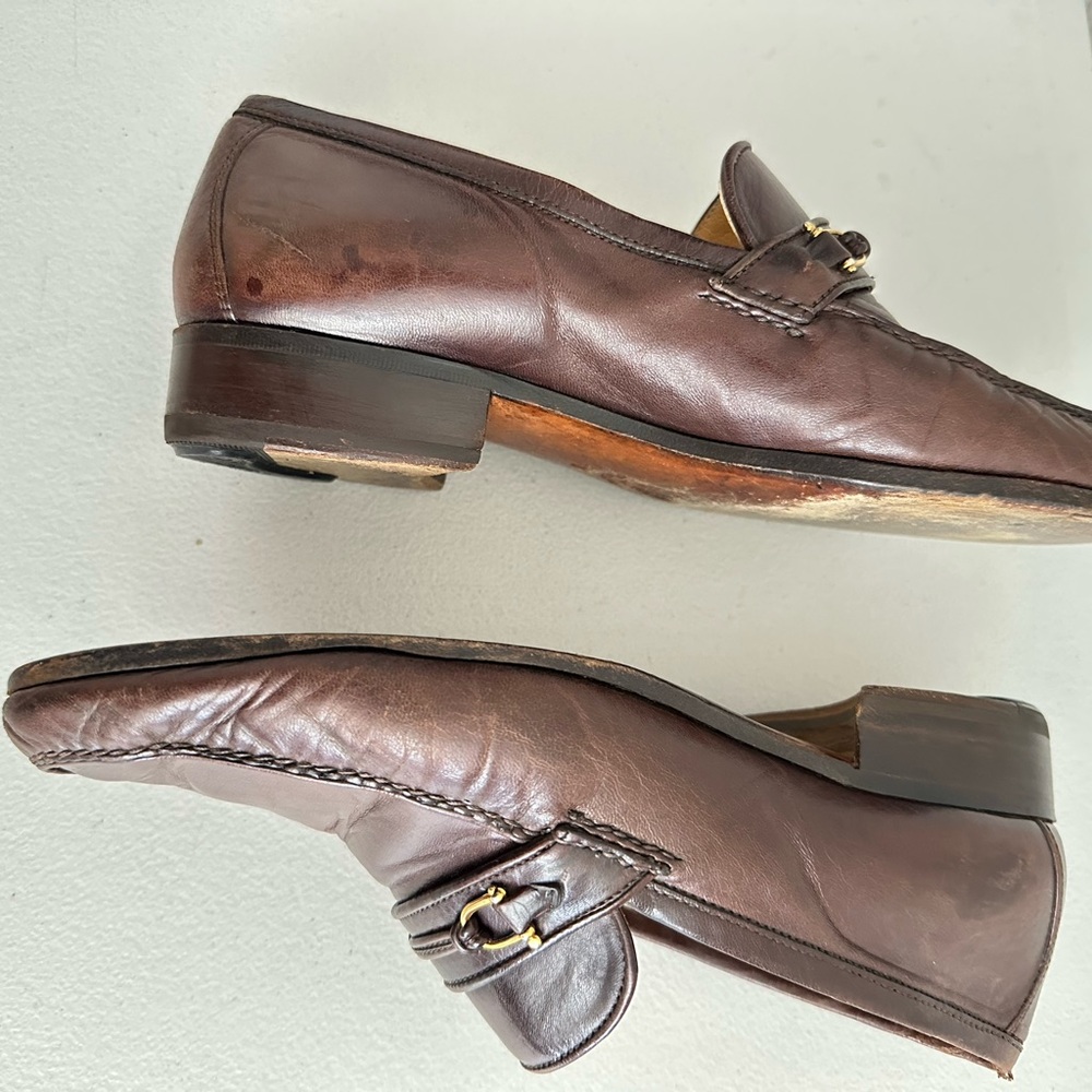Gucci Brown Leather Loafers with Horsebit Detail - Picture 6 of 15